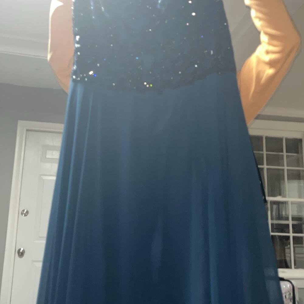 Elegant Blue Sequin Gown